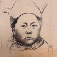 (15 x 17 cm.) charcoal