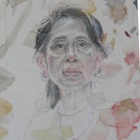 (16 x 18 cm.) mixed media