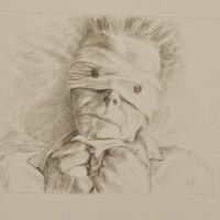 (30 x 40 cm.) charcoal