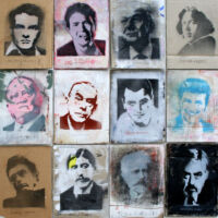 (100 x 100 cm.) 12 portraits
spray can